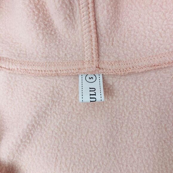 LASLULU Women's Size Small Pink 1/2 Zip Pocketed Cropped Hoodie - Picture 4 of 15